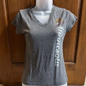 Women's Gray V-Neck Tee with Minnesota Gophers